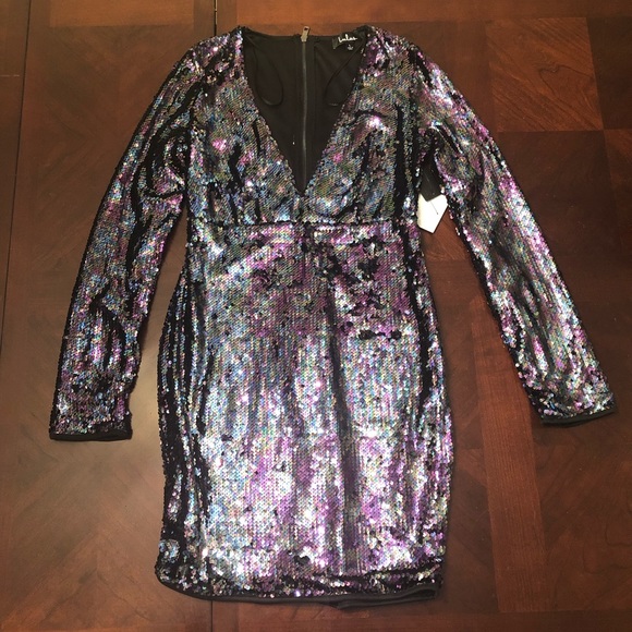 Lulus Lookin’ Slick Multi Sequin Bodycon Dress - Picture 2 of 5